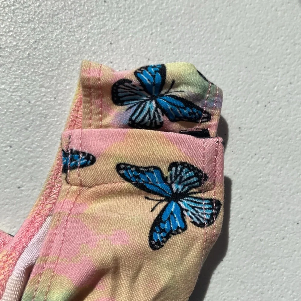 3/$12 Rue21 Butterfly tie dye print bodysuit w stretch criss cross casual boho - Picture 11 of 16